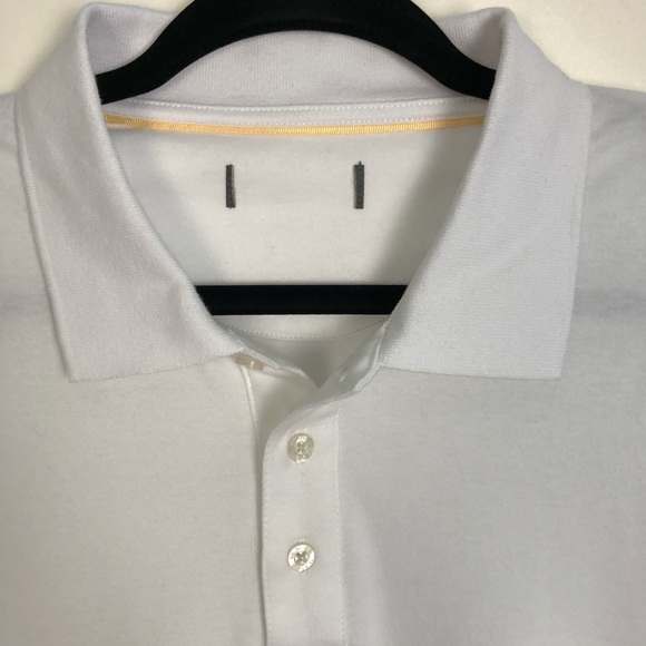 Denver Hayes Polo White/Blue Striped Golf Shirts - Picture 2 of 8